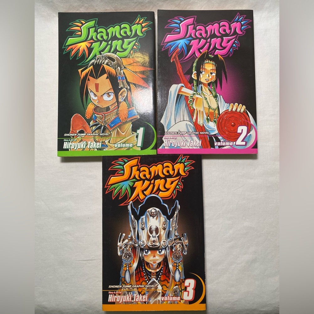 Shaman King Manga Volume 1, 2 & 3 Shonen Jump